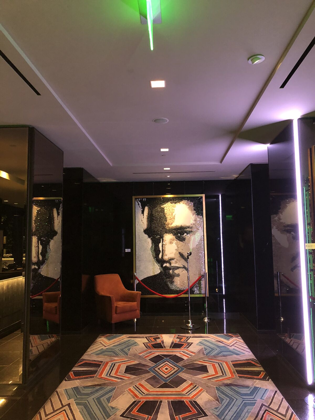Hotel lobby with LED accent lighting at the Sofitel Beverly Hills